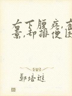 右下腹疼,有便意,却排便困难