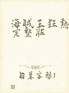 海贼王狂热行动完整版封面