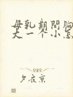 母乳期间胸一个大一个小怎么办