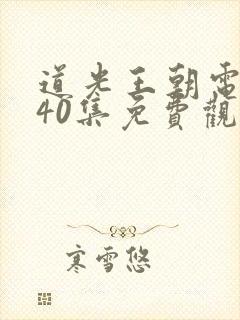 道光王朝电视剧40集免费观看