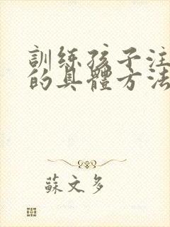 训练孩子注意力的具体方法