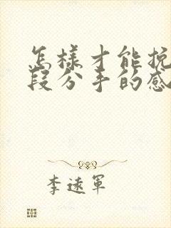 怎样才能挽回一段分手的感情封面