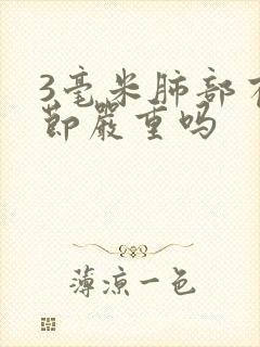 3毫米肺部有结节严重吗