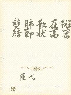 双肺散在斑片状结节状高密度影封面