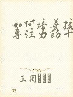 如何培养孩子的专注力的十种方法