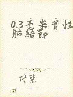 0.3毫米实性肺结节