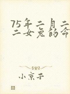 75年二月二十二女兔的命运封面