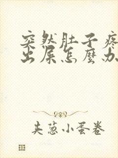 突然肚子疼拉不出屎怎么办