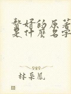 赘婿的原著小说是什么名字