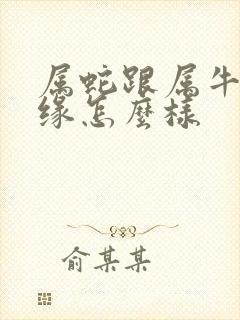 属蛇跟属牛的姻缘怎么样