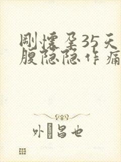 刚怀孕35天小腹隐隐作痛封面