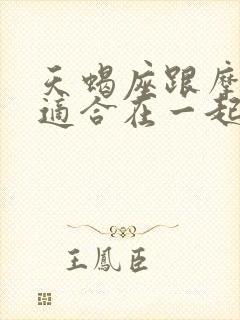 天蝎座跟摩羯座适合在一起吗