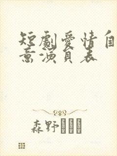 短剧爱情自有天意演员表封面