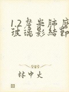 1.2厘米肺磨玻璃影结节治疗