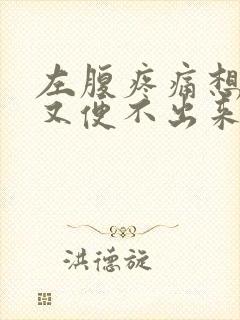 左腹疼痛想大便又便不出来怎么办