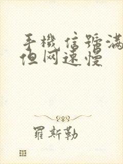 手机信号满格,但网速慢