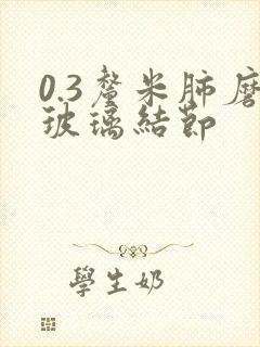 0.3厘米肺磨玻璃结节