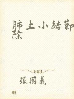 肺上小结节会消除