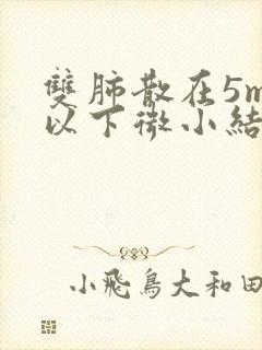 双肺散在5mm以下微小结节