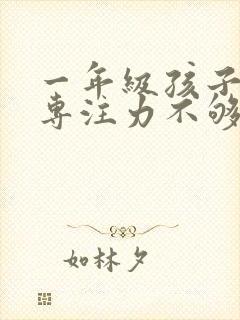 一年级孩子好动专注力不够怎么办封面