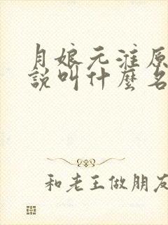 月娘元淮原著小说叫什么名字