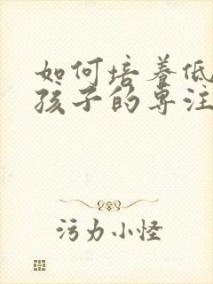 如何培养低年级孩子的专注力