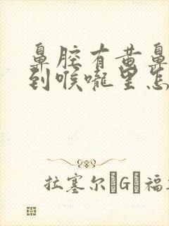 鼻腔有黄鼻涕流到喉咙里怎么办