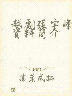 越剧张宇峰个人资料简介