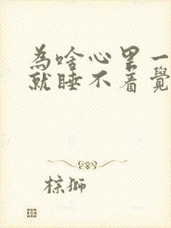 为啥心里一有事就睡不着觉封面