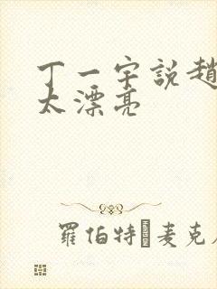 丁一宇说赵丽颖太漂亮