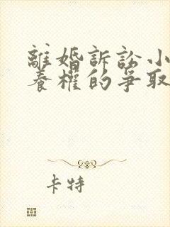 离婚诉讼小孩抚养权的争取