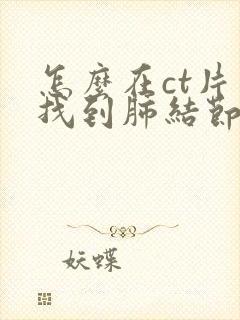 怎么在ct片上找到肺结节