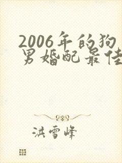 2006年的狗男婚配最佳属相