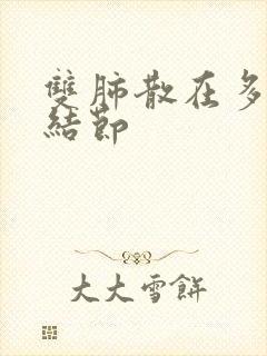 双肺散在多个微结节封面