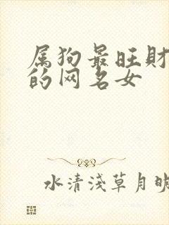 属狗最旺财旺运的网名女