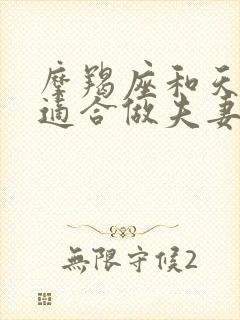 摩羯座和天秤座适合做夫妻吗