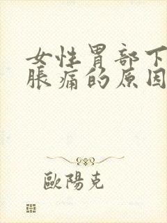 女性胃部下腹部胀痛的原因封面