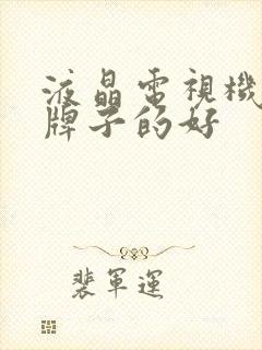 液晶电视机什么牌子的好