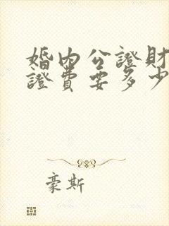 婚内公证财产公证费要多少钱