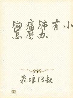 胸痛肺有小结节怎么办