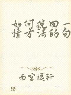 如何挽回一段感情方法的句子