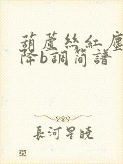 葫芦丝红尘情歌降b调简谱