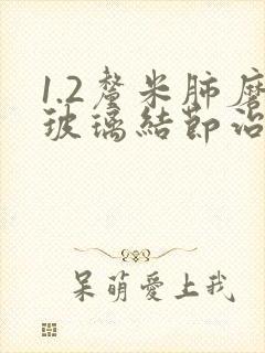 1.2厘米肺磨玻璃结节治