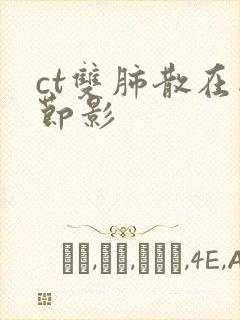 ct双肺散在结节影