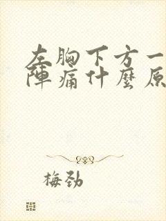 左胸下方一阵一阵痛什么原因封面