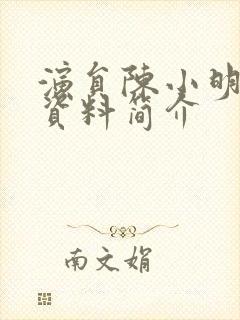 演员陈小明个人资料简介