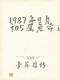 1987年9月初5属兔命运