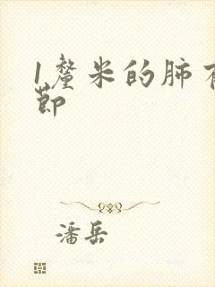 1厘米的肺有结节封面