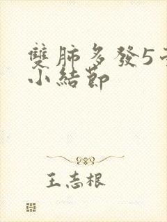 双肺多发5毫米小结节