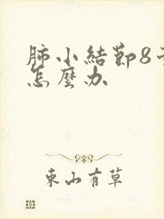 肺小结节8毫米怎么办